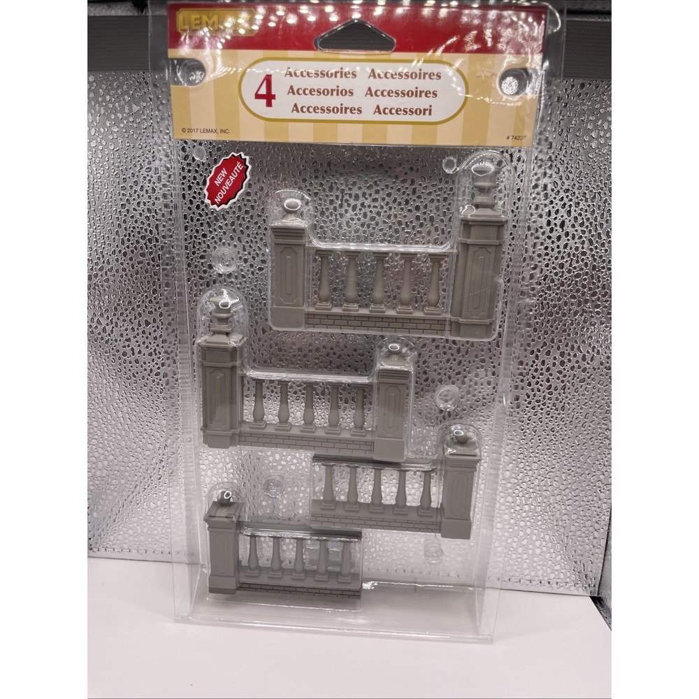 Lemax PLAZA FENCE Set of 4 #74237 Christmas Village Accessory NEW